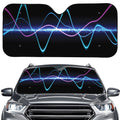 Pink And Teal Sound Wave Print Car Windshield Sun Shade