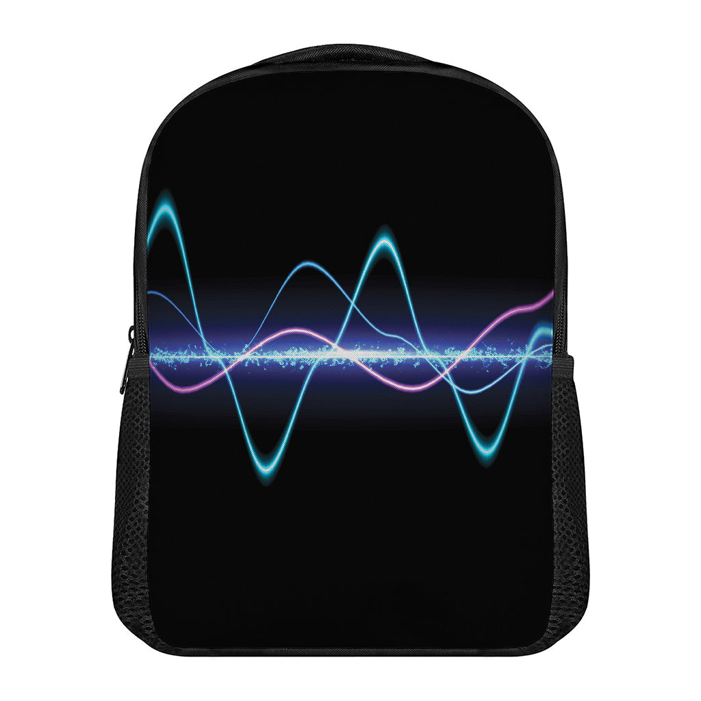 Pink And Teal Sound Wave Print Casual Backpack