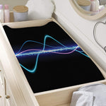 Pink And Teal Sound Wave Print Changing Pad Cover