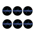 Pink And Teal Sound Wave Print Coaster Set