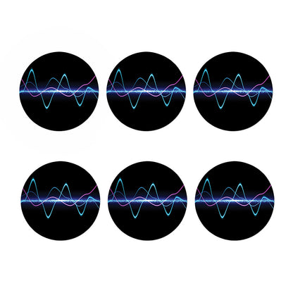 Pink And Teal Sound Wave Print Coaster Set