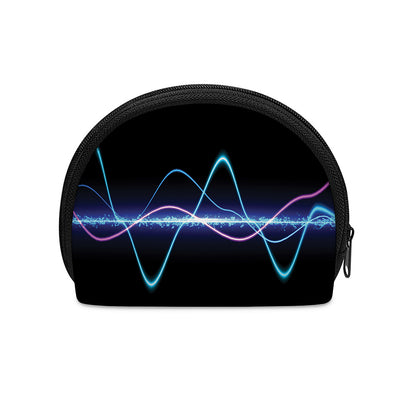 Pink And Teal Sound Wave Print Coin Purse