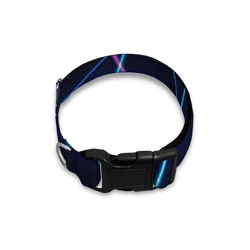 Pink And Teal Sound Wave Print Dog Collar