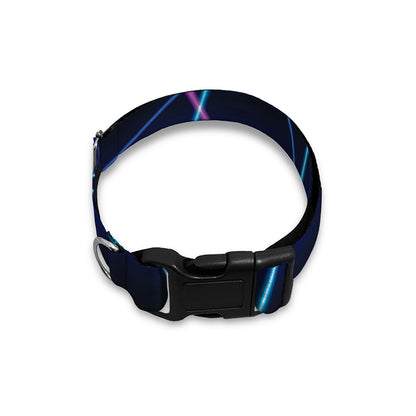 Pink And Teal Sound Wave Print Dog Collar