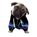 Pink And Teal Sound Wave Print Dog Zip Up Hoodie