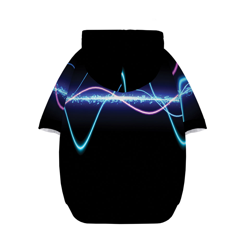 Pink And Teal Sound Wave Print Dog Zip Up Hoodie
