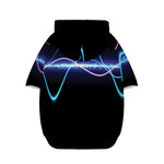 Pink And Teal Sound Wave Print Dog Zip Up Hoodie