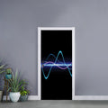 Pink And Teal Sound Wave Print Door Sticker