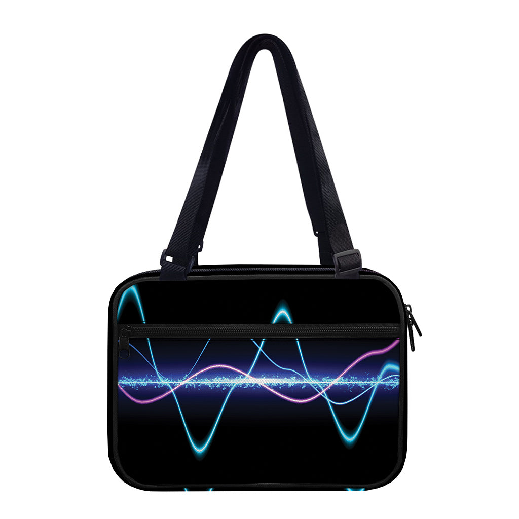 Pink And Teal Sound Wave Print Double Strap Bible Bag