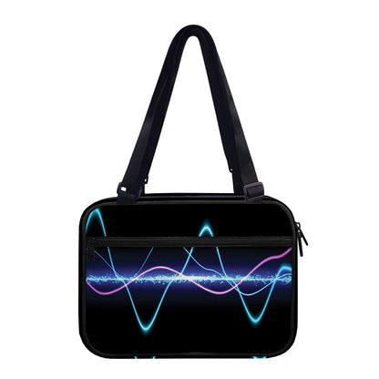 Pink And Teal Sound Wave Print Double Strap Bible Bag