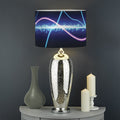 Pink And Teal Sound Wave Print Drum Lamp Shade