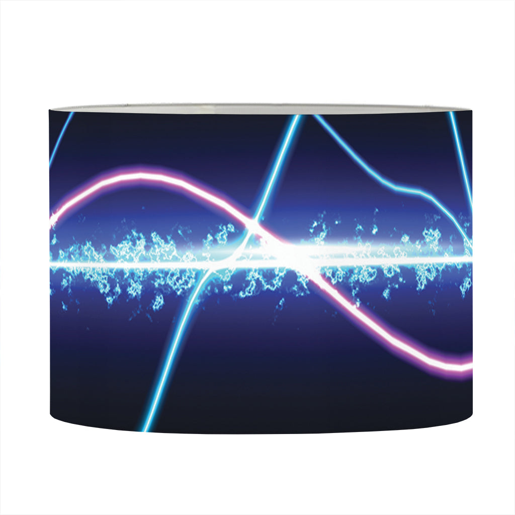 Pink And Teal Sound Wave Print Drum Lamp Shade