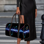 Pink And Teal Sound Wave Print Duffle Bag