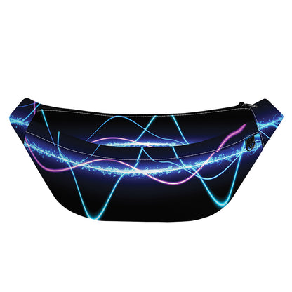 Pink And Teal Sound Wave Print Fanny Pack