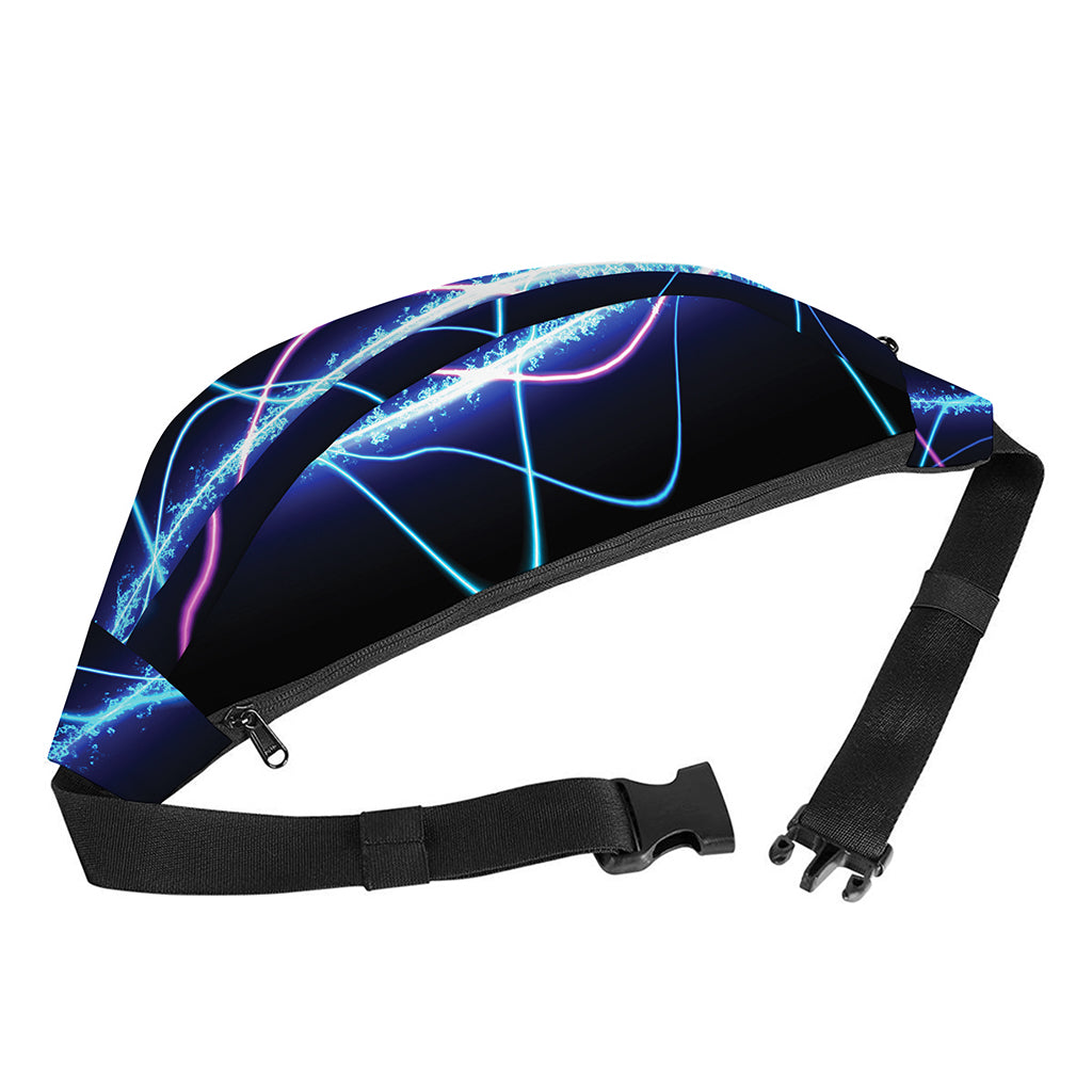 Pink And Teal Sound Wave Print Fanny Pack