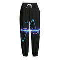 Pink And Teal Sound Wave Print Fleece Lined Knit Pants