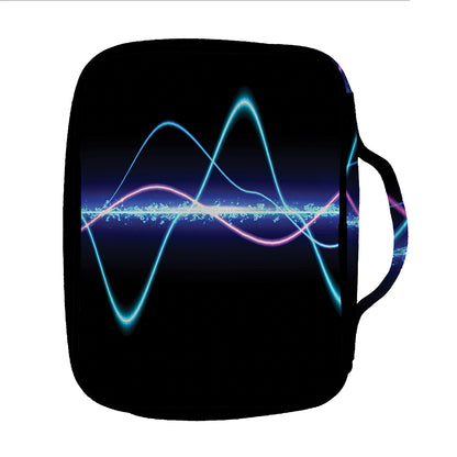 Pink And Teal Sound Wave Print Front Pocket Bible Bag