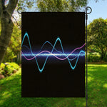 Pink And Teal Sound Wave Print Garden Flag