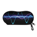 Pink And Teal Sound Wave Print Glasses Case