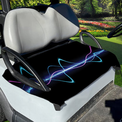 Pink And Teal Sound Wave Print Golf Cart Seat Cover