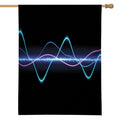 Pink And Teal Sound Wave Print House Flag