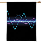 Pink And Teal Sound Wave Print House Flag