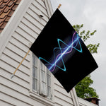 Pink And Teal Sound Wave Print House Flag