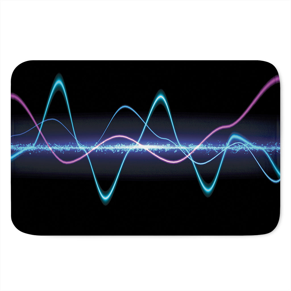 Pink And Teal Sound Wave Print Indoor Door Mat