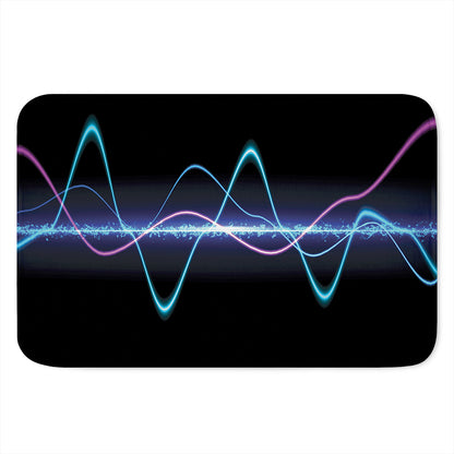 Pink And Teal Sound Wave Print Indoor Door Mat