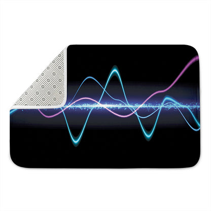 Pink And Teal Sound Wave Print Indoor Door Mat