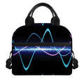 Pink And Teal Sound Wave Print Insulated Lunch Bag