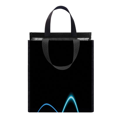 Pink And Teal Sound Wave Print Insulated Lunch Tote