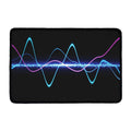 Pink And Teal Sound Wave Print Kitchen Mat