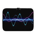 Pink And Teal Sound Wave Print Laptop Sleeve