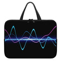 Pink And Teal Sound Wave Print Laptop Sleeve With Handle