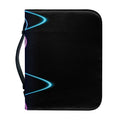 Pink And Teal Sound Wave Print Leather Bible Cover