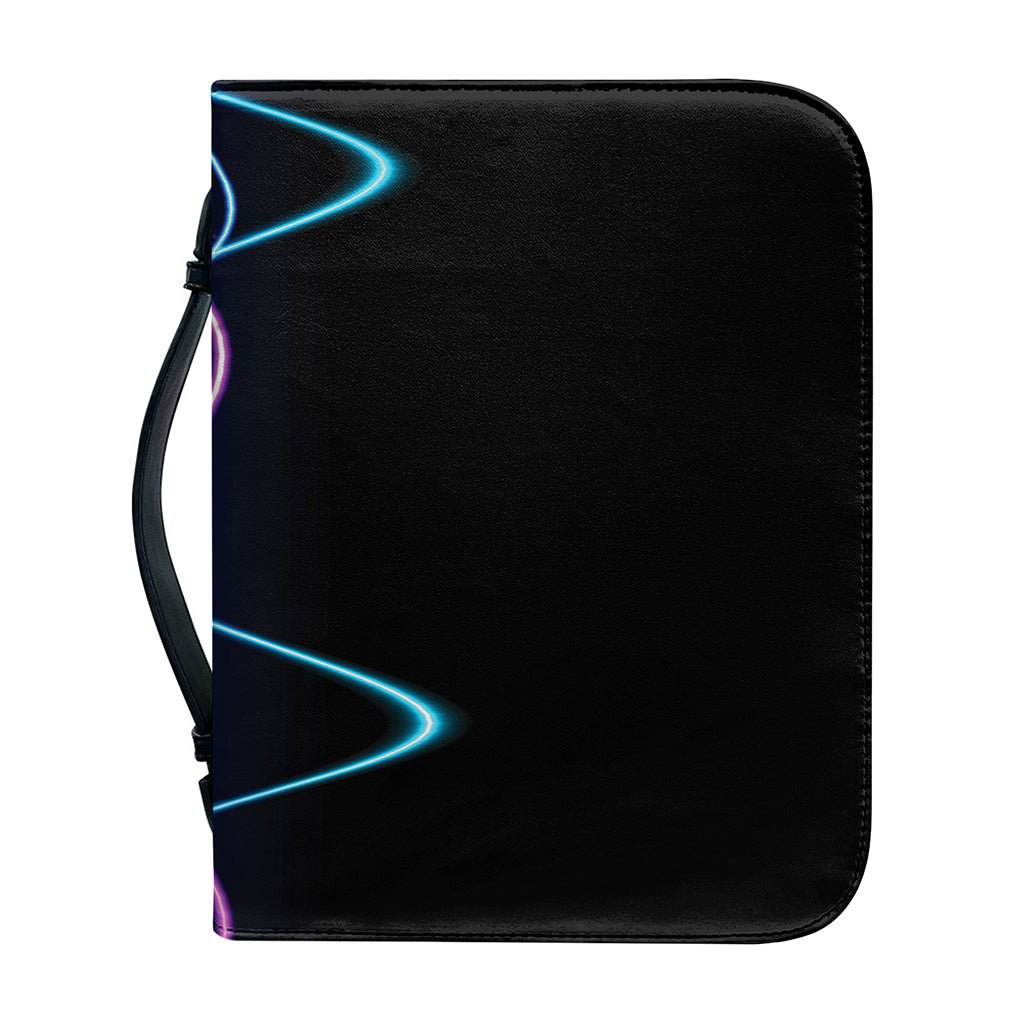 Pink And Teal Sound Wave Print Leather Bible Cover