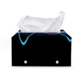 Pink And Teal Sound Wave Print Leather Tissue Box Cover
