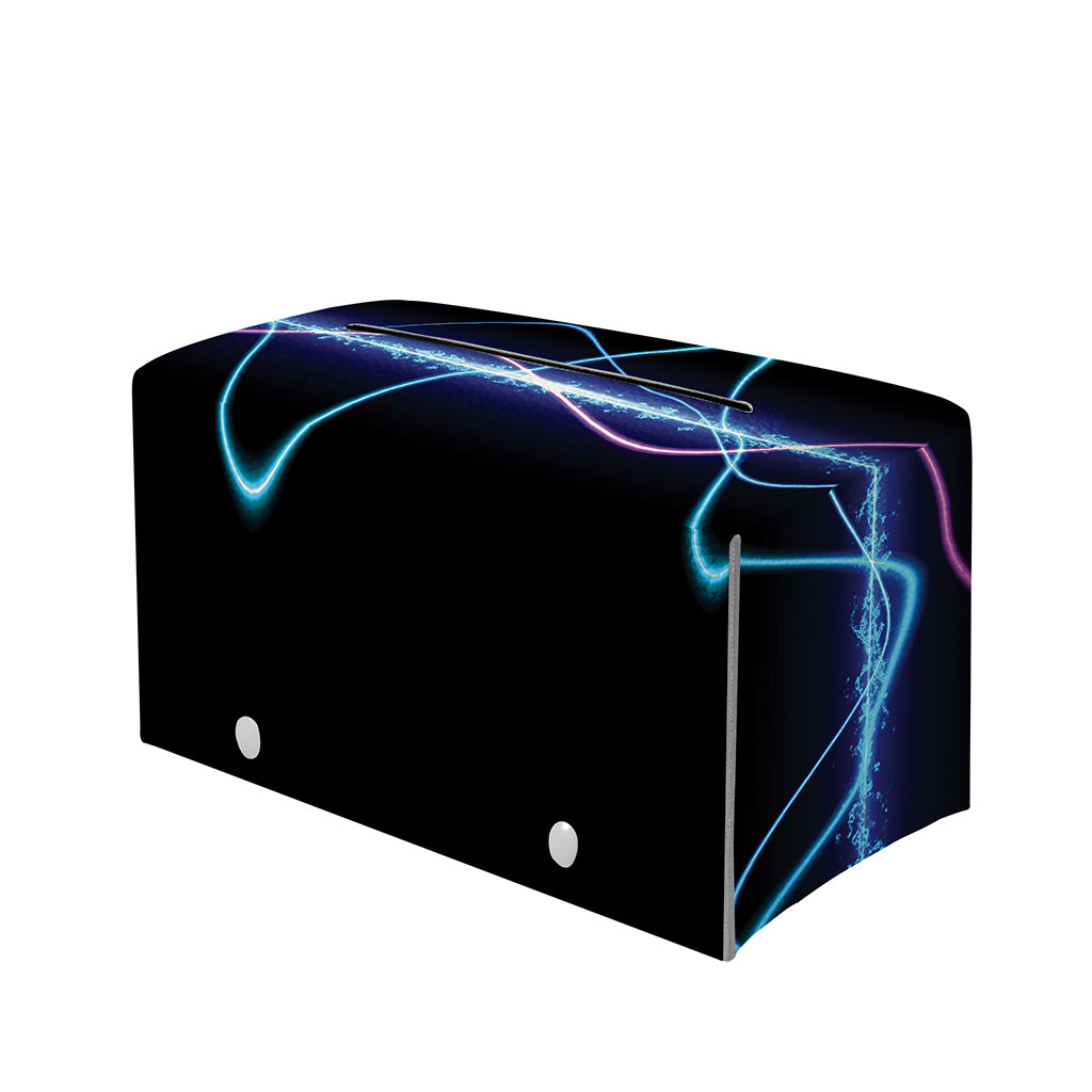 Pink And Teal Sound Wave Print Leather Tissue Box Cover