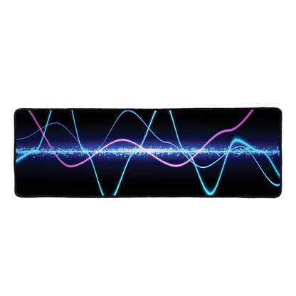 Pink And Teal Sound Wave Print Long Kitchen Mat