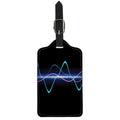 Pink And Teal Sound Wave Print Luggage Tag
