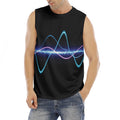 Pink And Teal Sound Wave Print Men's Fitness Tank Top