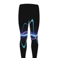 Pink And Teal Sound Wave Print Men's Leggings