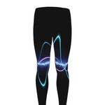 Pink And Teal Sound Wave Print Men's leggings