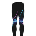 Pink And Teal Sound Wave Print Men's leggings