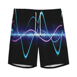 Pink And Teal Sound Wave Print Men's Sports Shorts