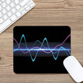 Pink And Teal Sound Wave Print Mouse Pad