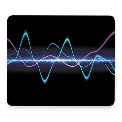 Pink And Teal Sound Wave Print Mouse Pad