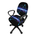 Pink And Teal Sound Wave Print Office Chair Cover