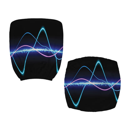Pink And Teal Sound Wave Print Office Chair Cover